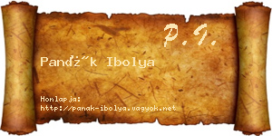 Panák Ibolya névjegykártya